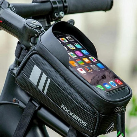 Image of Bolsa para bicicleta, resistente al agua, con pantalla táctil.
